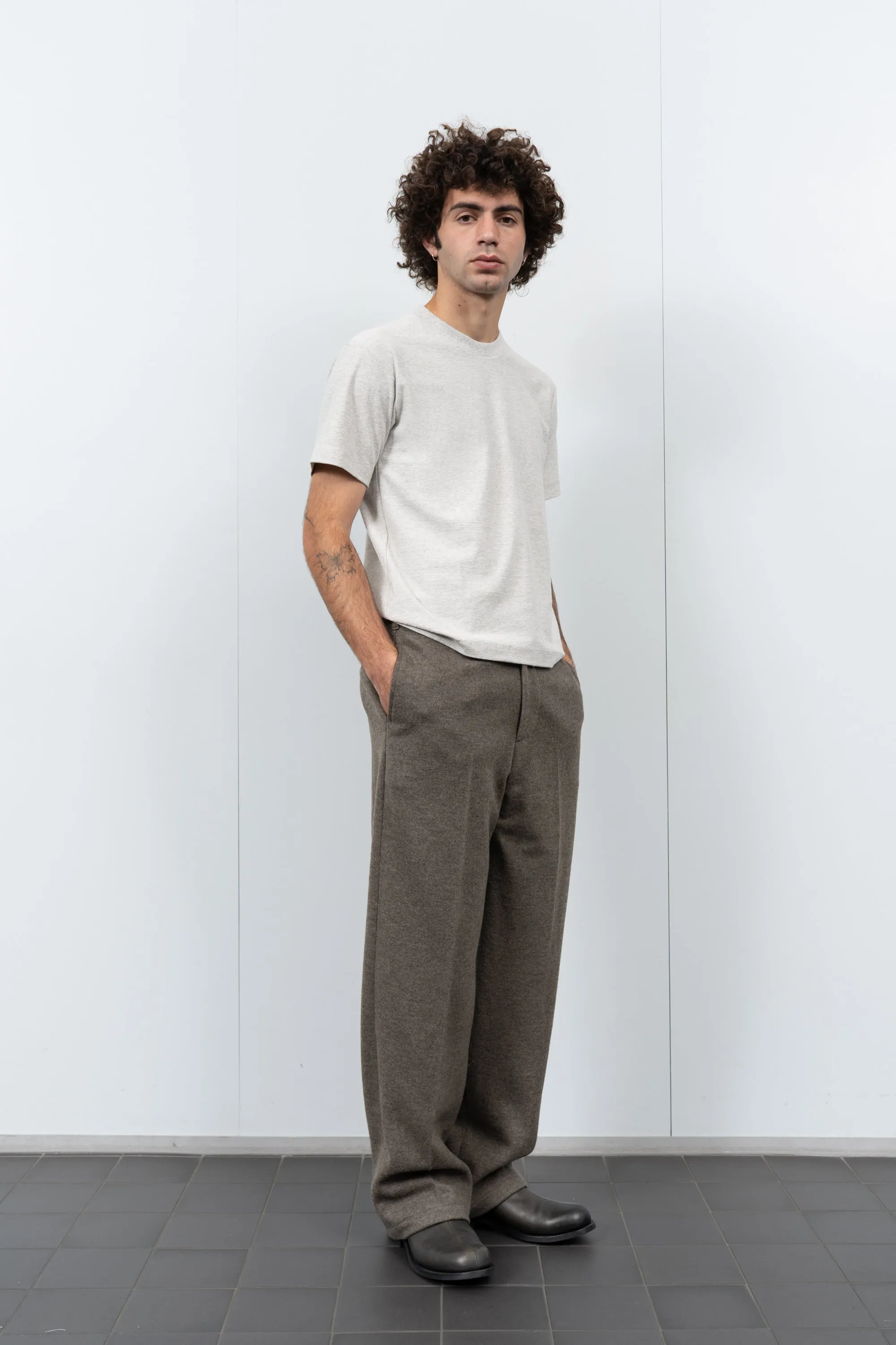 CRATER WOOL TROUSER - CEMENT sold by Lady White Co. product image thumbnail 2