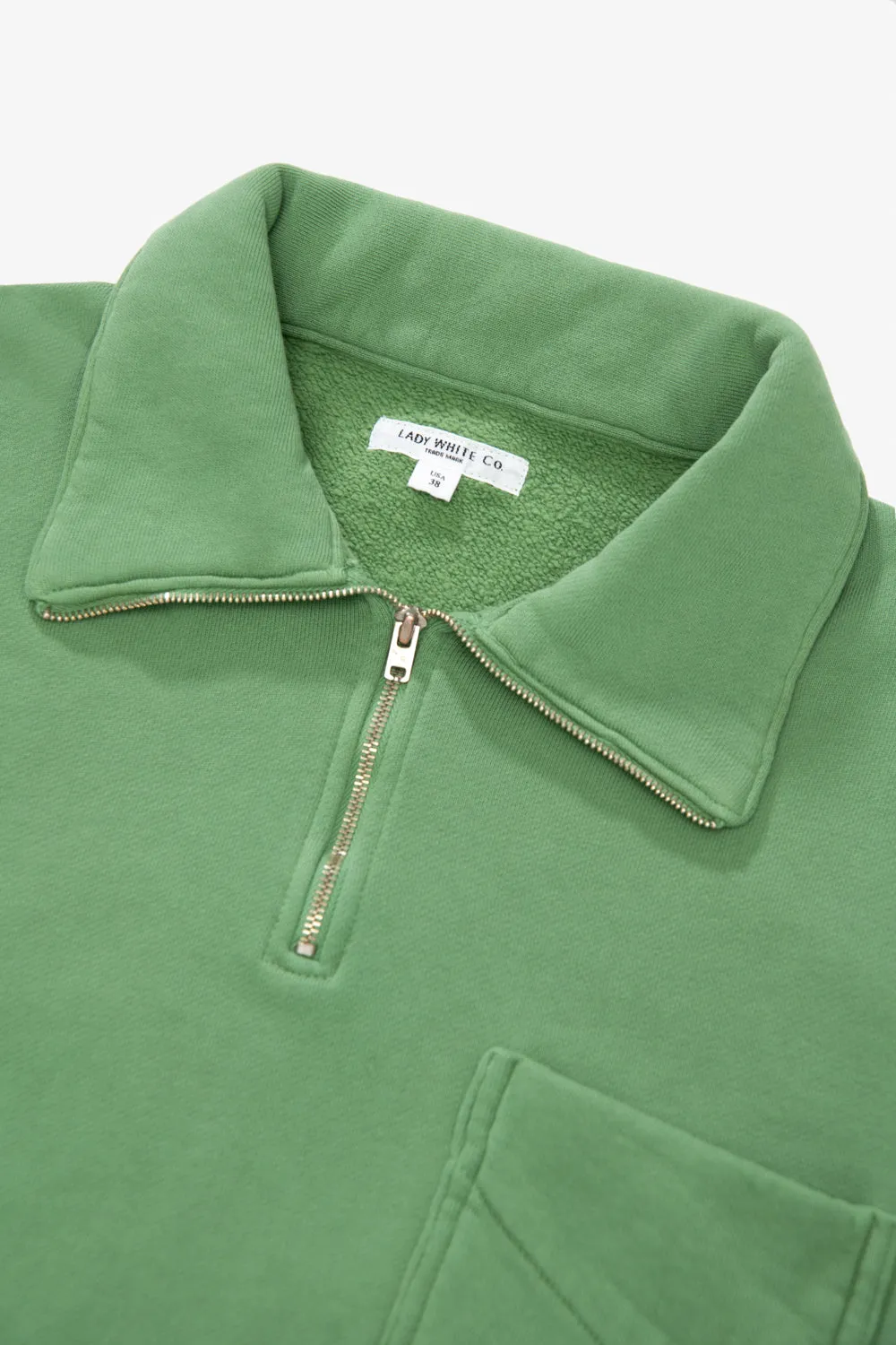 QUARTER ZIP SWEATSHIRT - FADED GREEN sold by Lady White Co. product image thumbnail 4