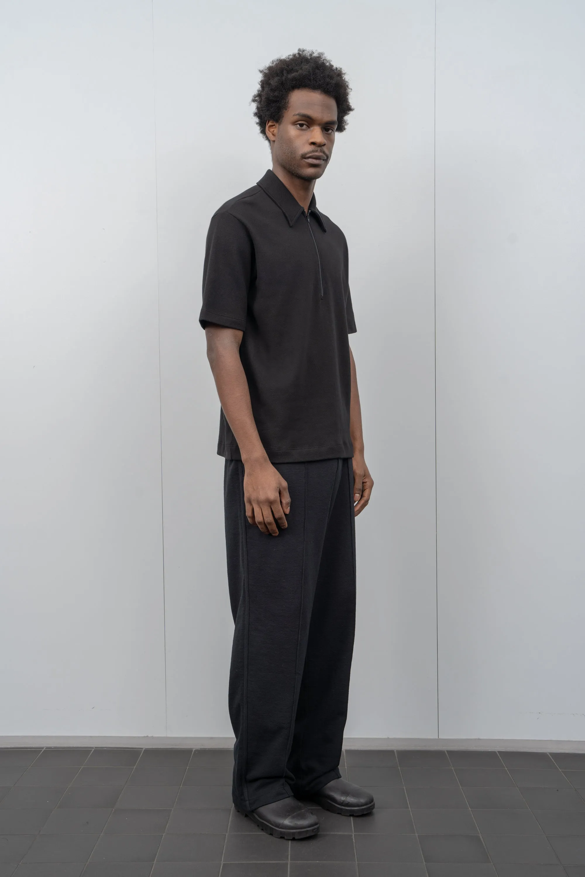 HALF ZIP POLO - BLACK sold by Lady White Co. product image thumbnail 3