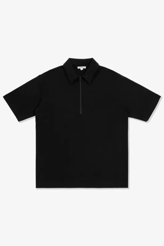 HALF ZIP POLO - BLACK made by Lady White Co.