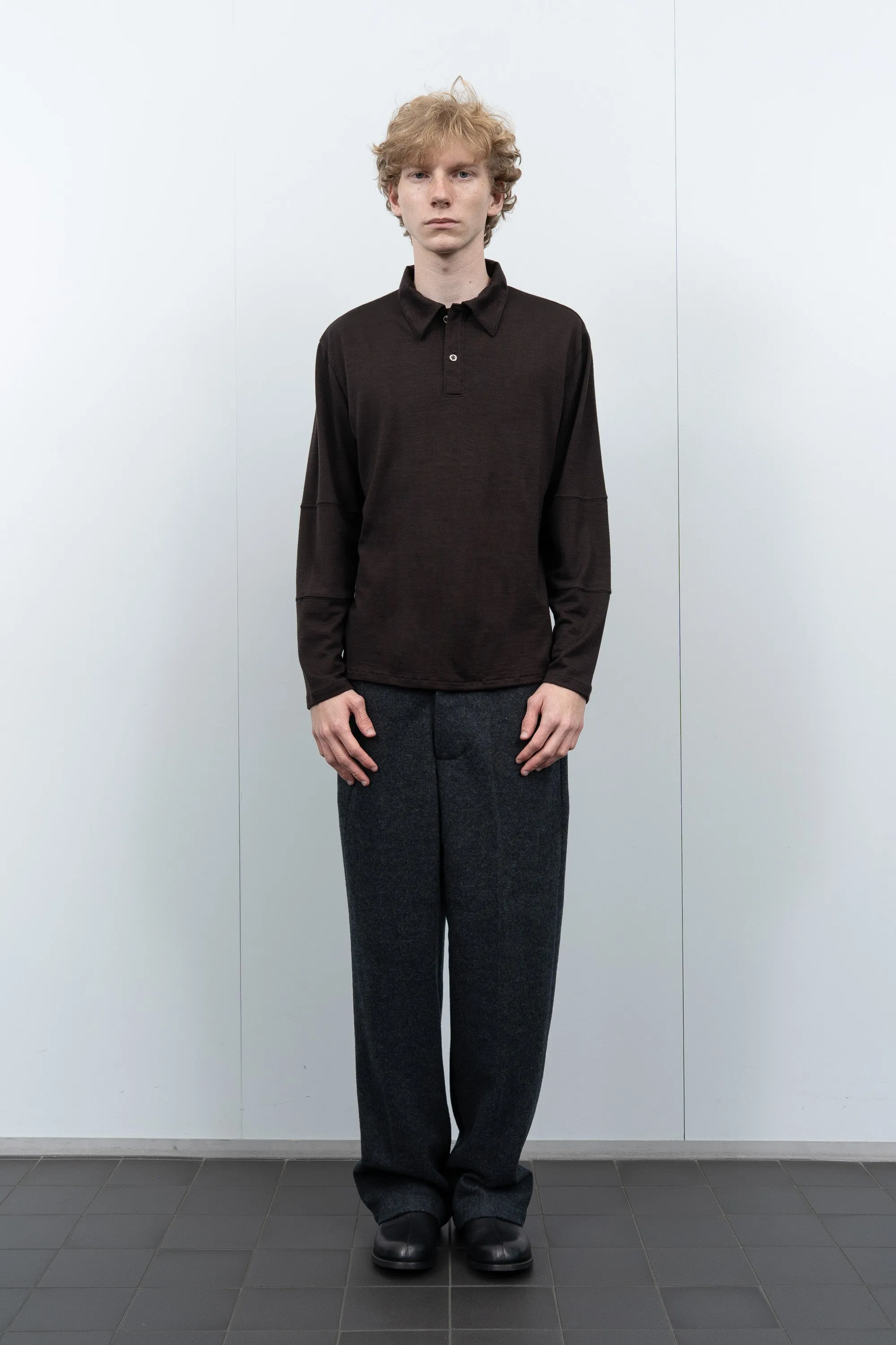 WOOL JERSEY POLO - WOODBERRY sold by Lady White Co. product image thumbnail 2