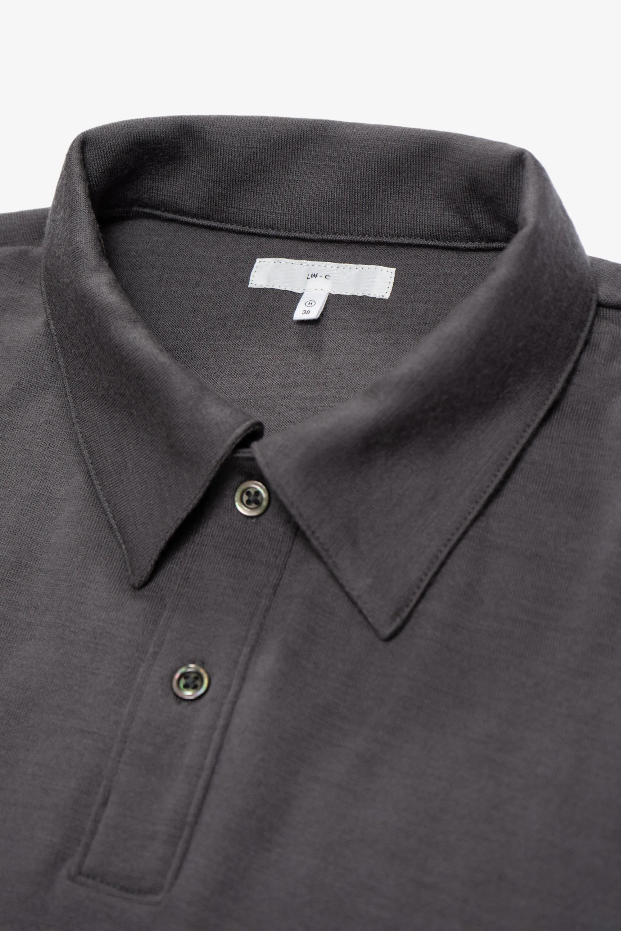 WOOL JERSEY POLO - SLATE GREY sold by Lady White Co. product image thumbnail 5