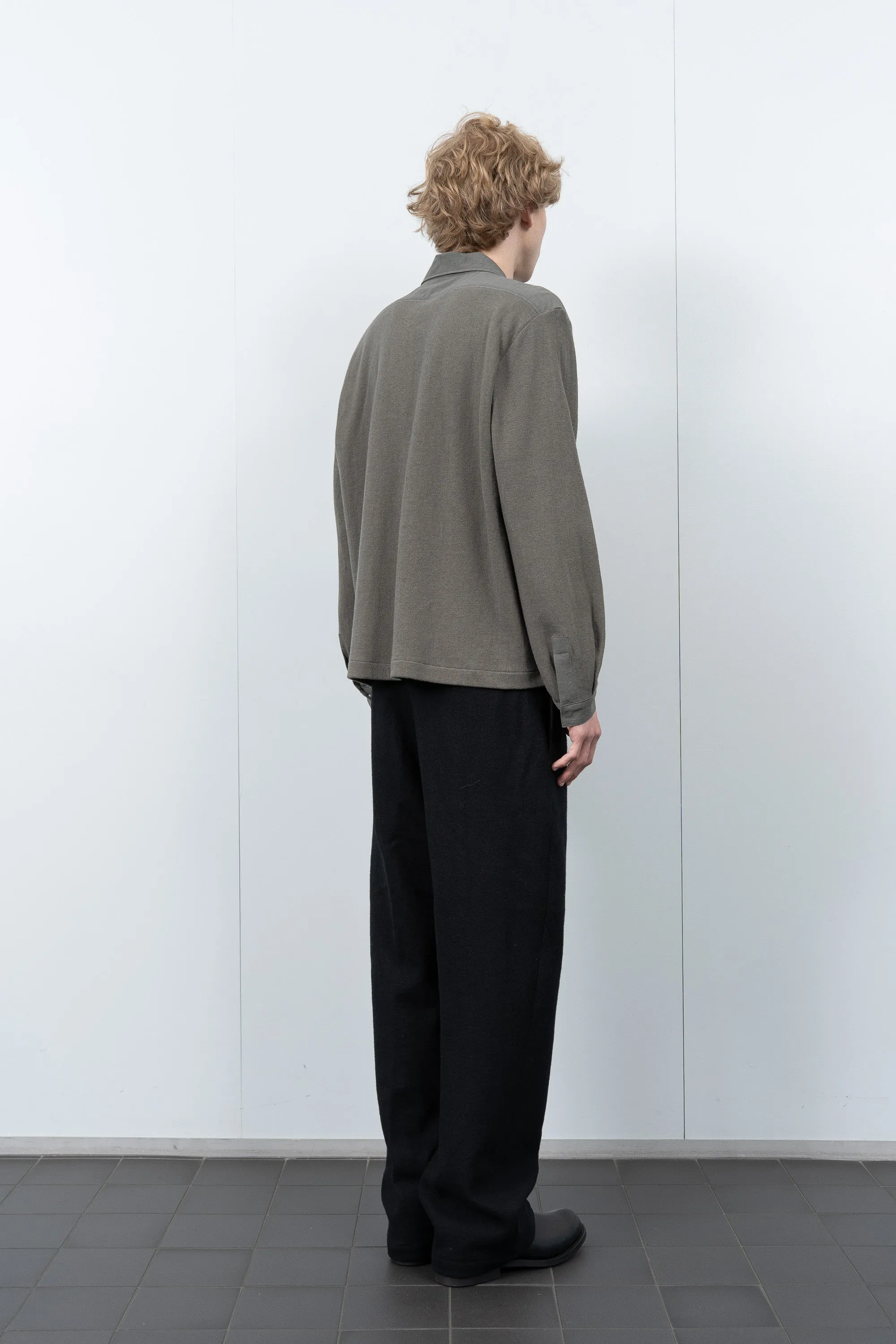 DOUBLE KNIT ZIP SHIRT - DARK KELP sold by Lady White Co. product image thumbnail 3