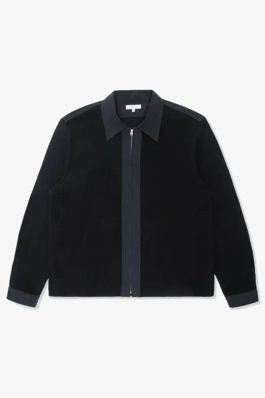 DOUBLE KNIT ZIP SHIRT - BLACK sold by Lady White Co.