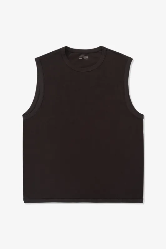 SLEEVELESS T-SHIRT - TIRE BLACK made by Lady White Co.