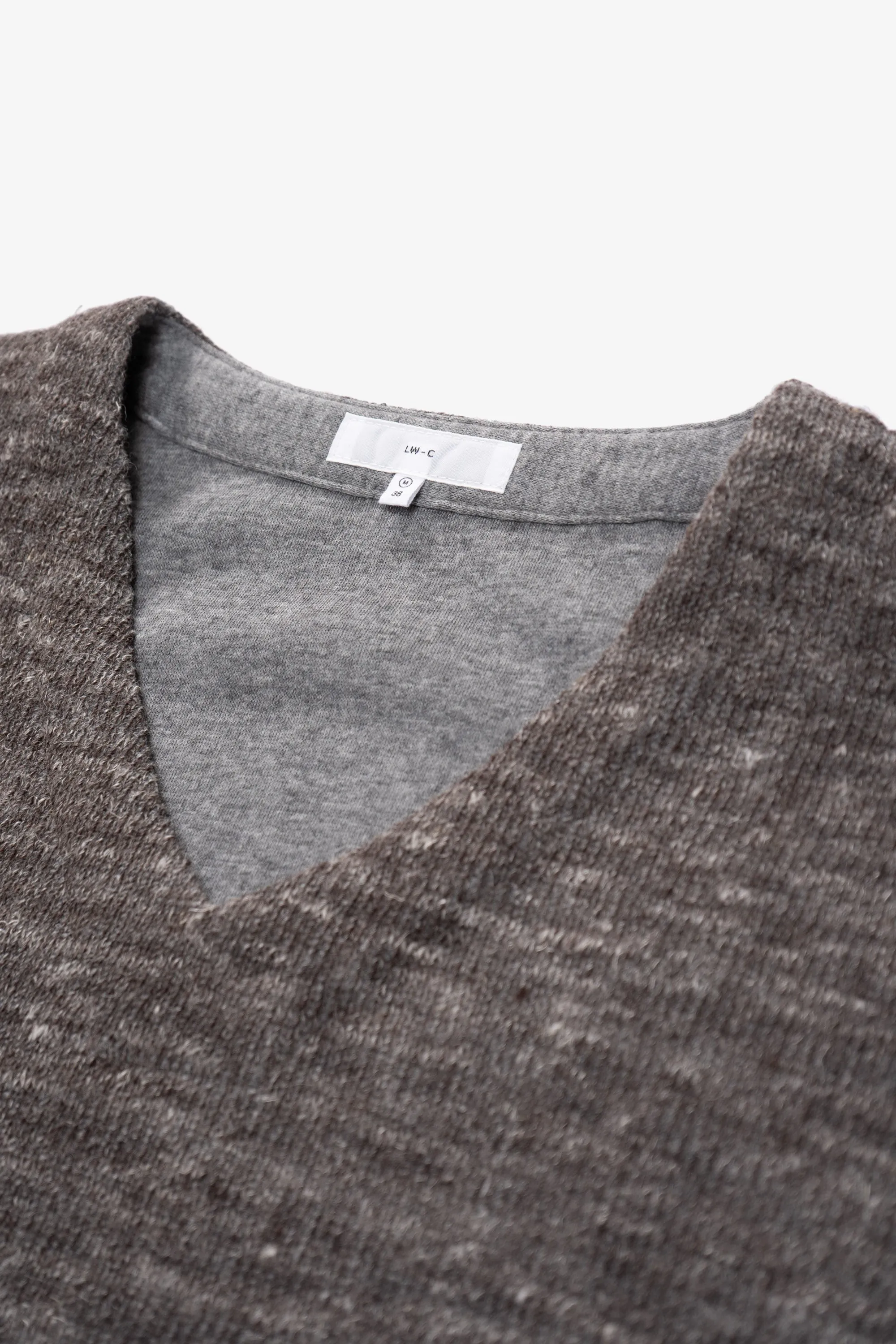 LINEN WOOL V-NECK - BROWN MELANGE sold by Lady White Co. product image thumbnail 4