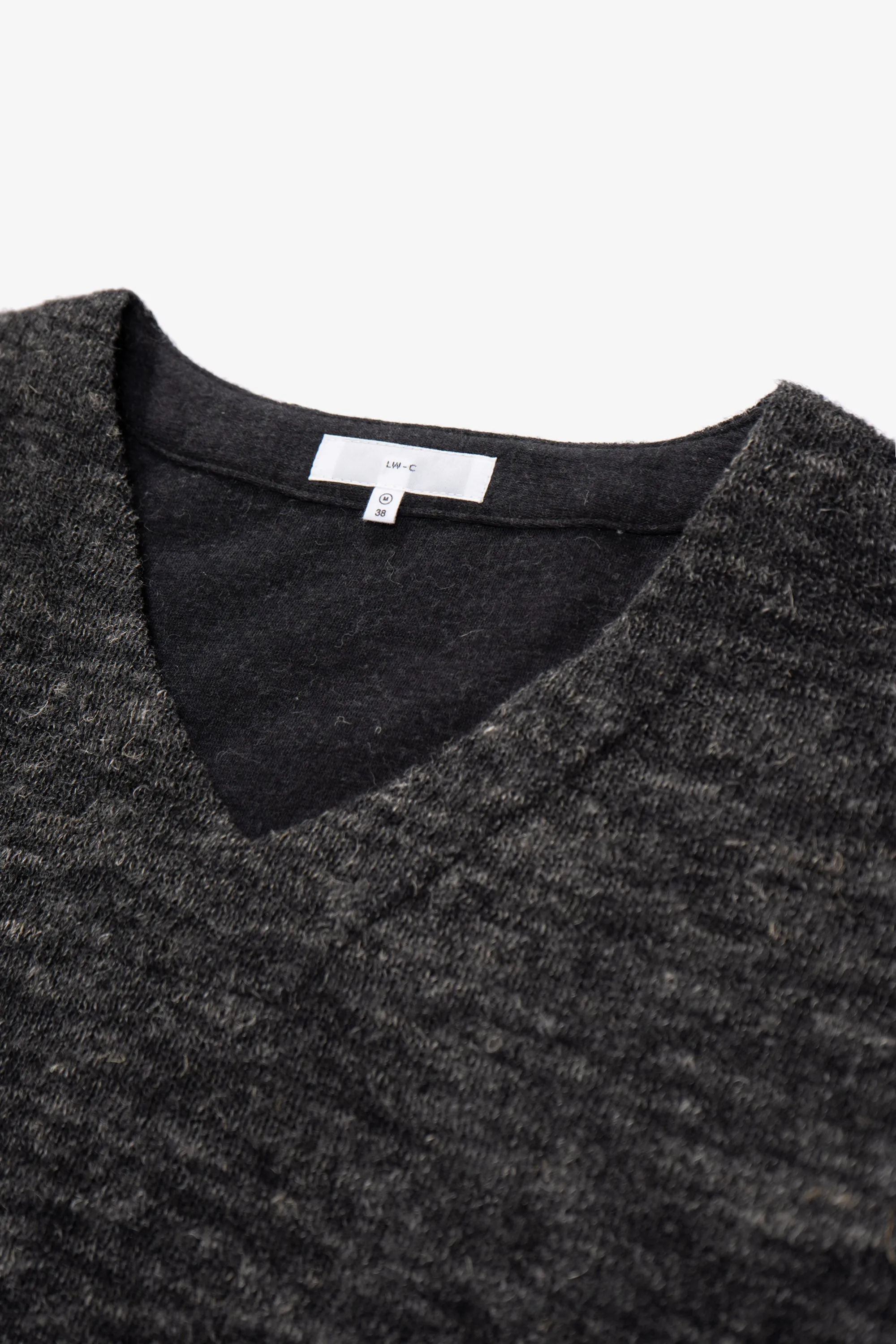 LINEN WOOL V-NECK - BLACK MELANGE sold by Lady White Co. product image thumbnail 4