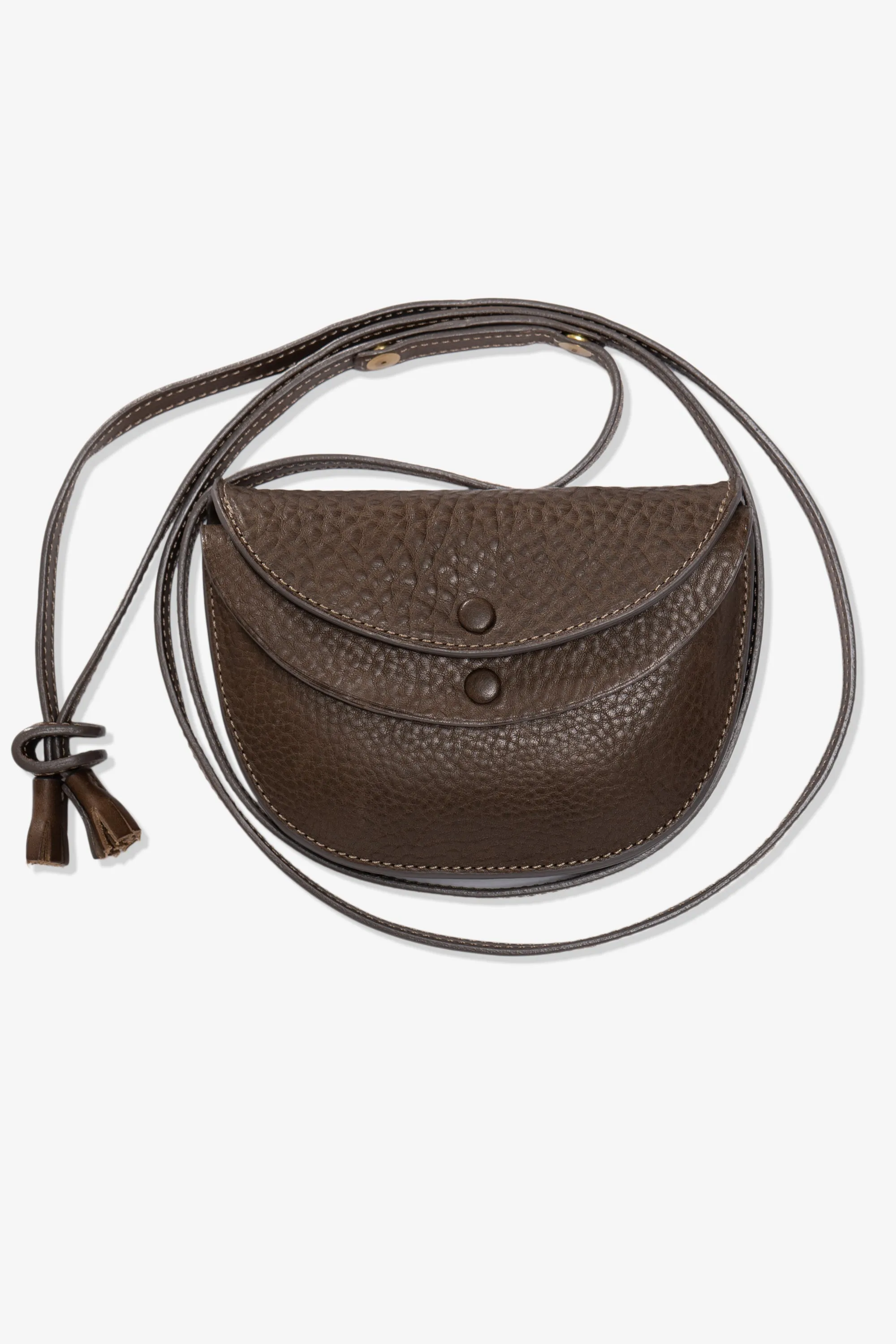 LW - C x KAPTAIN SUNSHINE LEATHER POUCH - BROWN PEBBLE sold by Lady White Co.