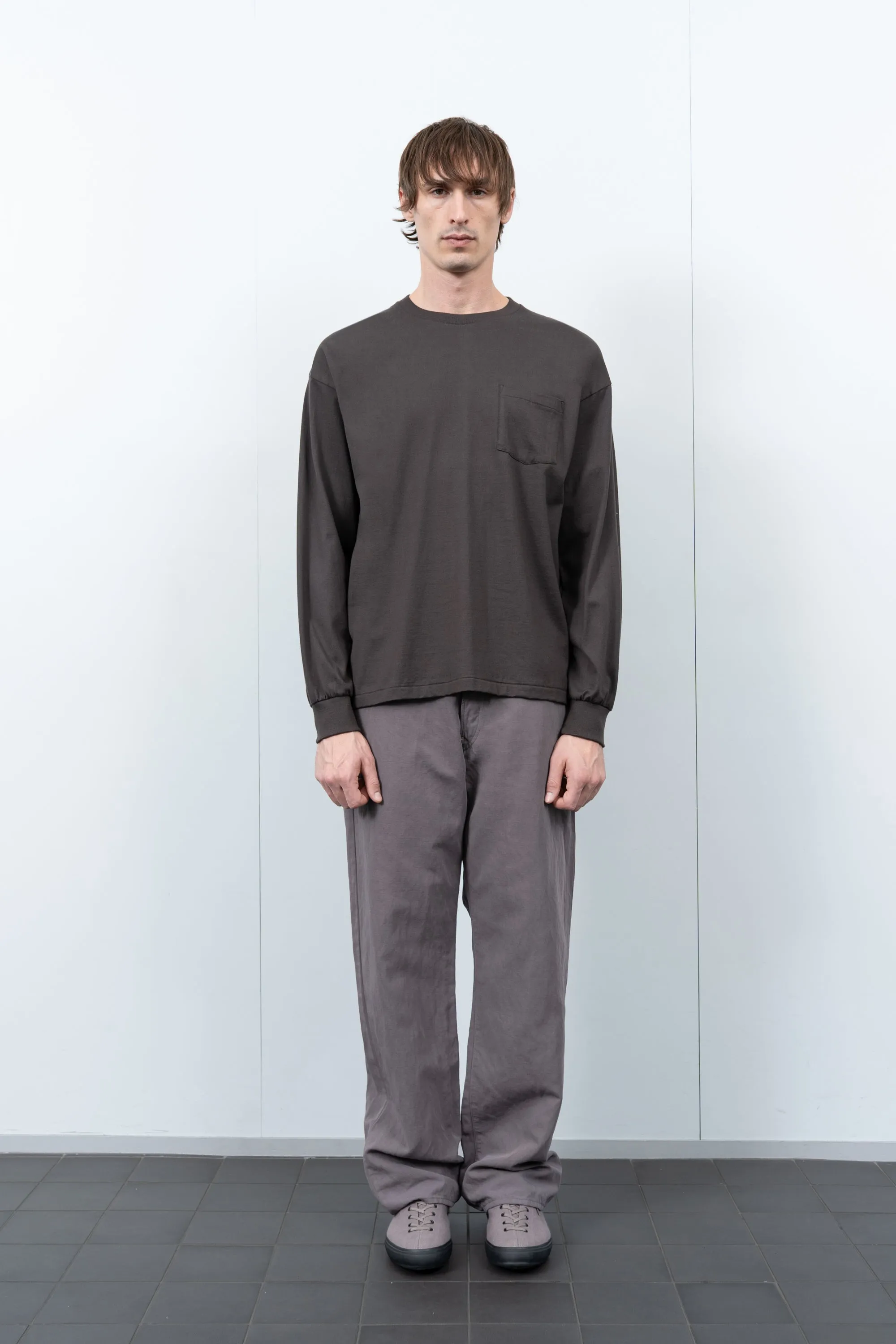 LW - C x KAPTAIN SUNSHINE L/S STRIPE T-SHIRT - GRAY sold by Lady White Co. product image thumbnail 2