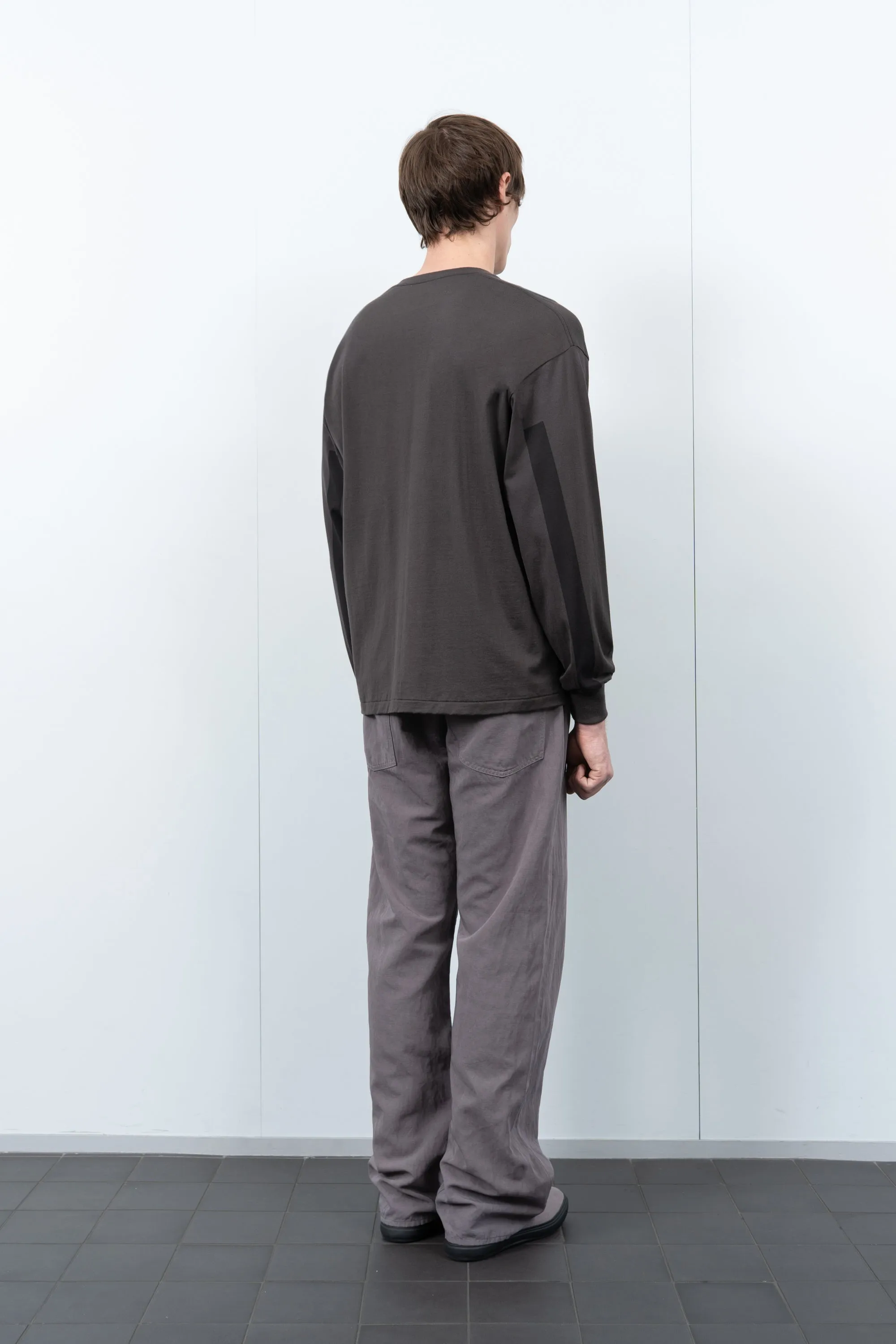 LW - C x KAPTAIN SUNSHINE L/S STRIPE T-SHIRT - GRAY sold by Lady White Co. product image thumbnail 3