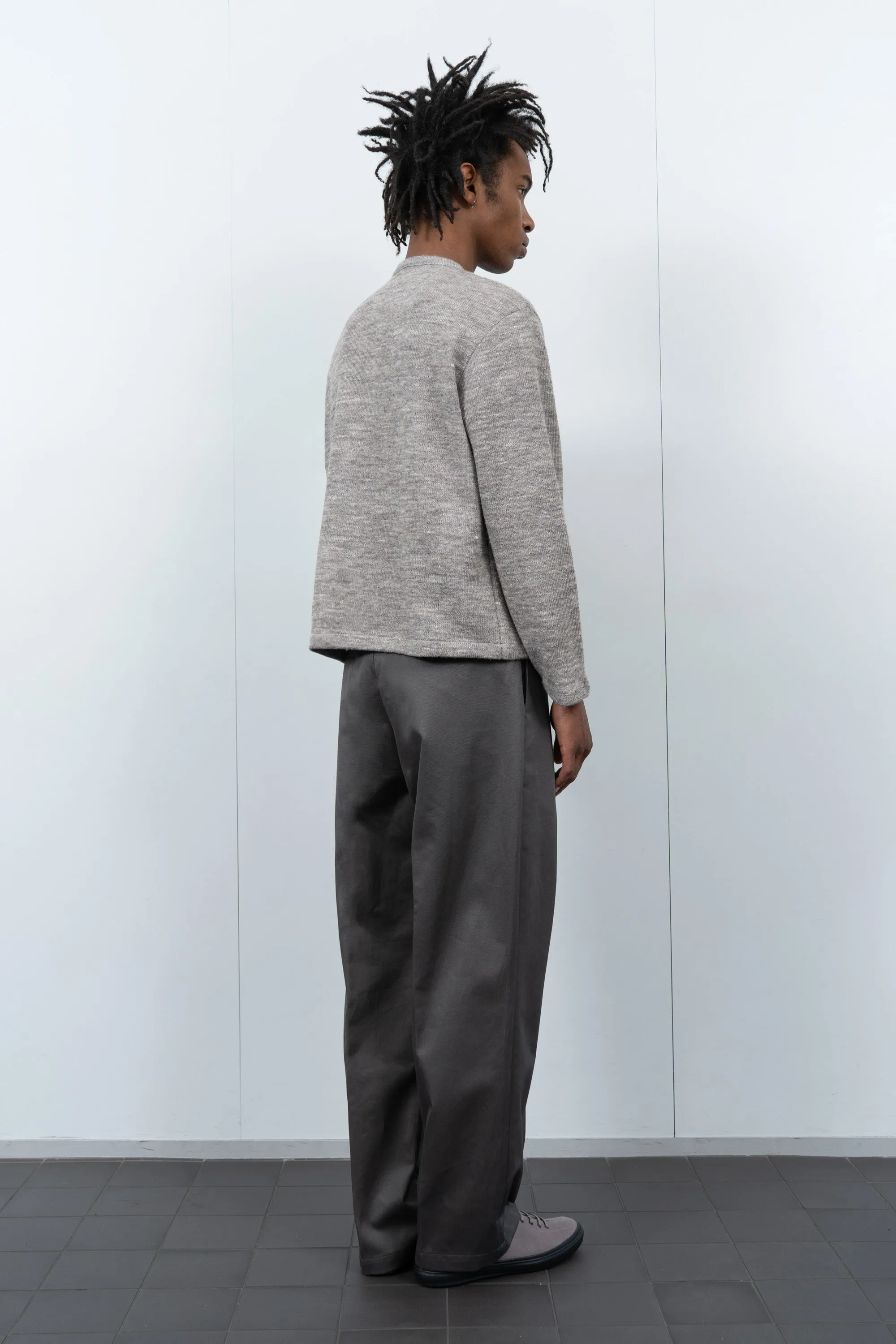 ZIP CREWNECK - GREY MELANGE sold by Lady White Co. product image thumbnail 3