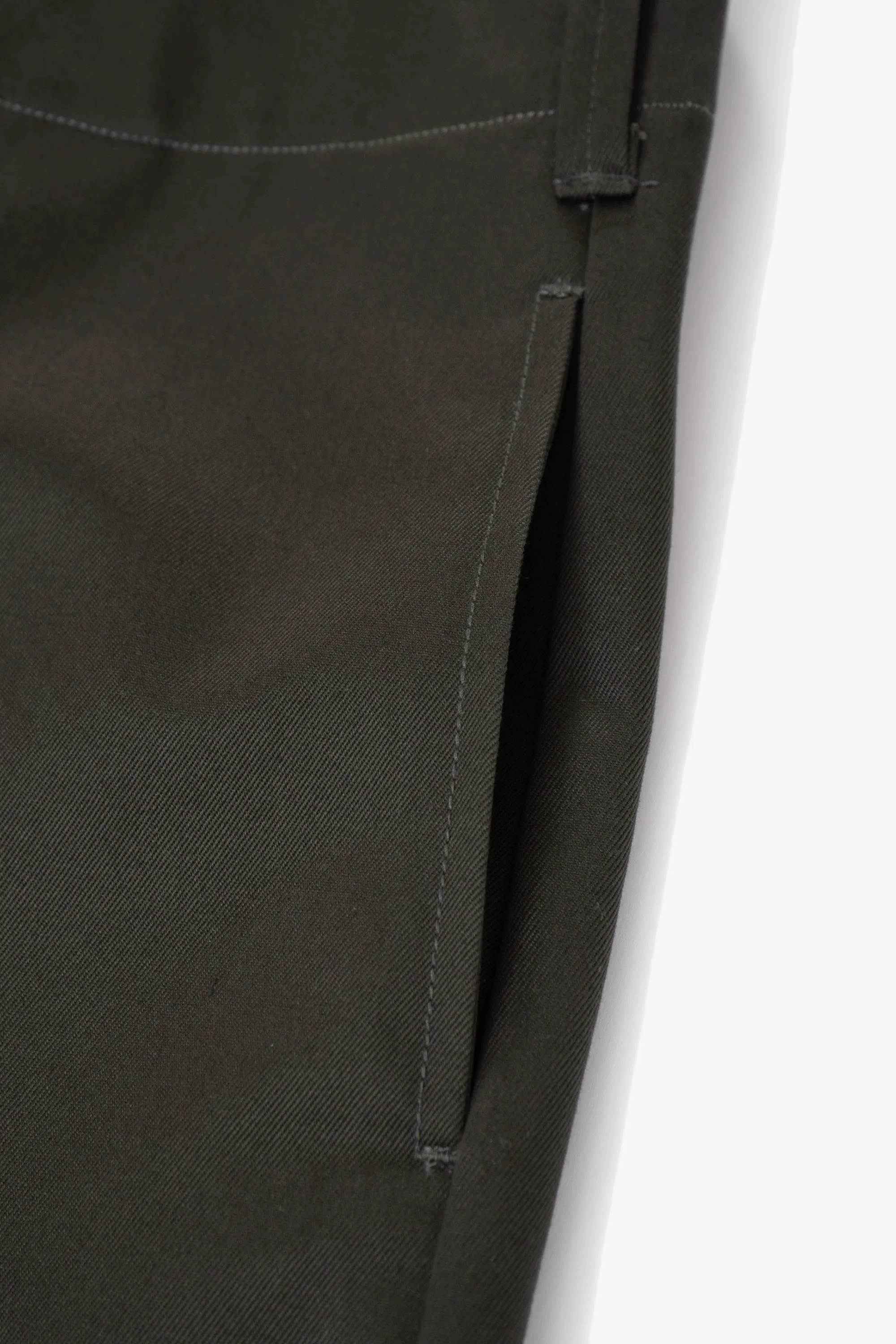 TWILL TROUSER - BLACK OLIVE sold by Lady White Co. product image thumbnail 5