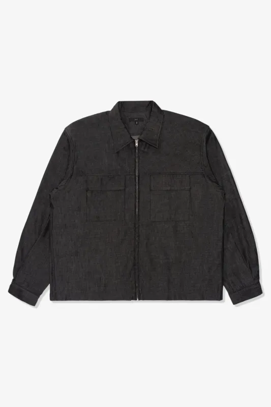 JOLIET ZIP SHIRT - BLACK CHAMBRAY made by Lady White Co.