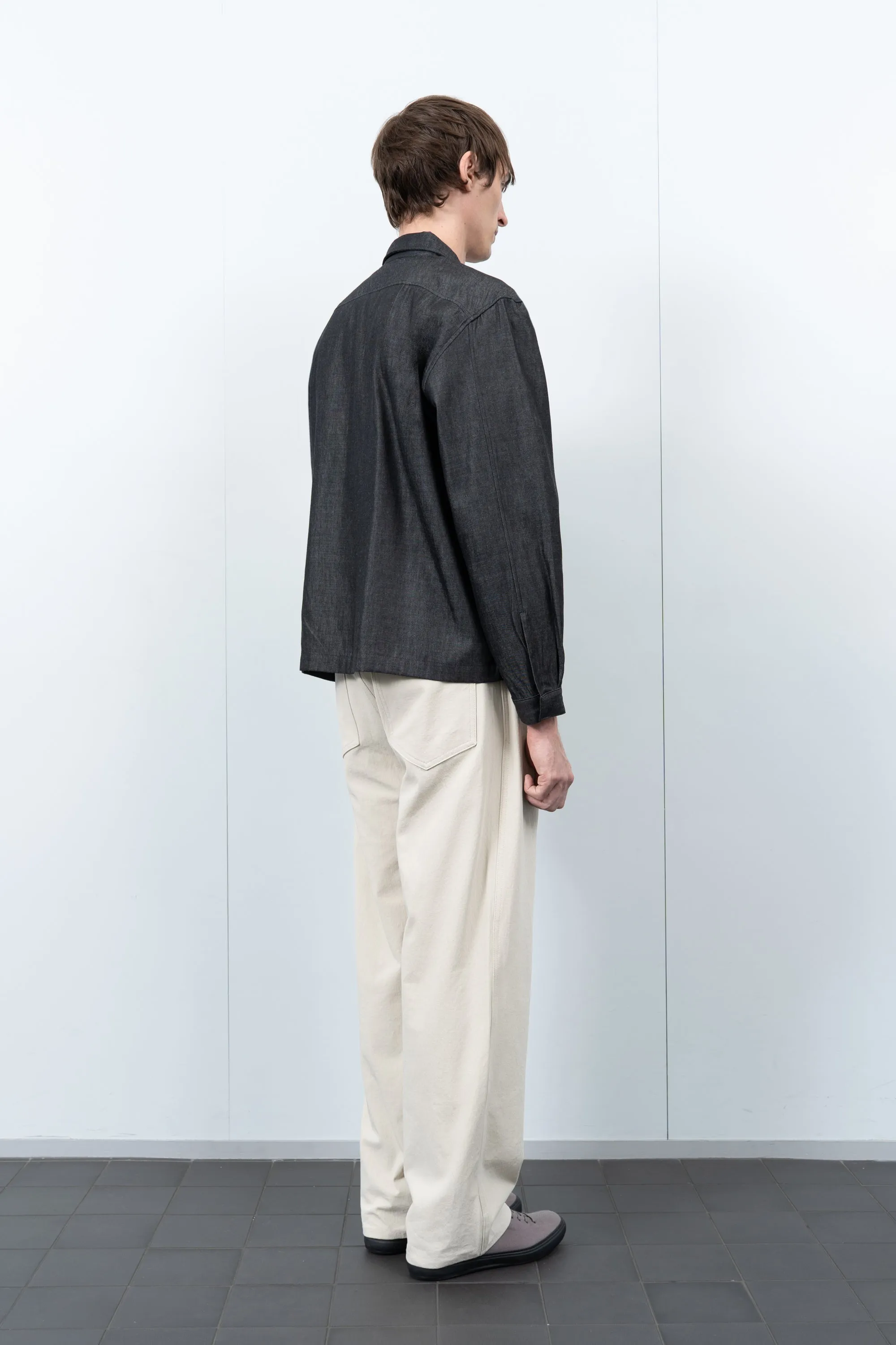 JOLIET ZIP SHIRT - BLACK CHAMBRAY sold by Lady White Co. product image thumbnail 4