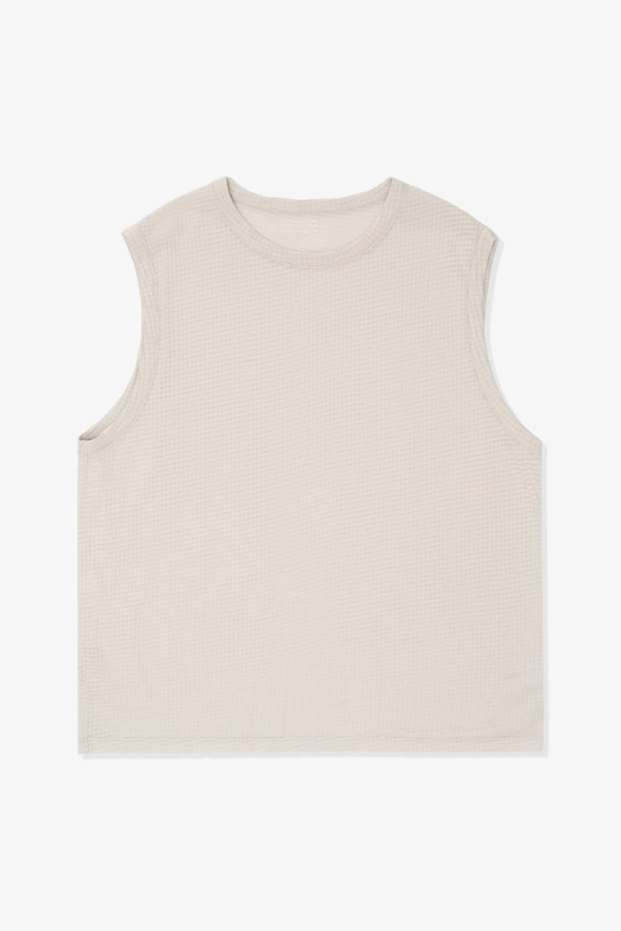 SHEER GAUZE SLEEVELESS T-SHIRT - SOLAR GREY sold by Lady White Co.