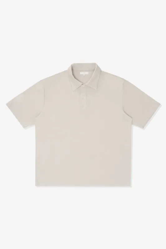 INTERLOCK TWO BUTTON POLO - SOLAR GREY made by Lady White Co.