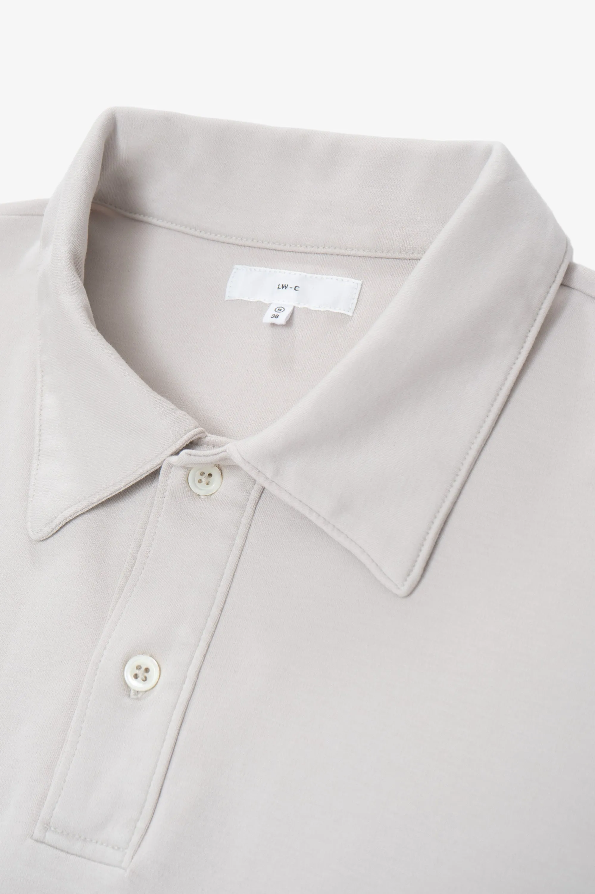 INTERLOCK TWO BUTTON POLO - SOLAR GREY sold by Lady White Co. product image thumbnail 2