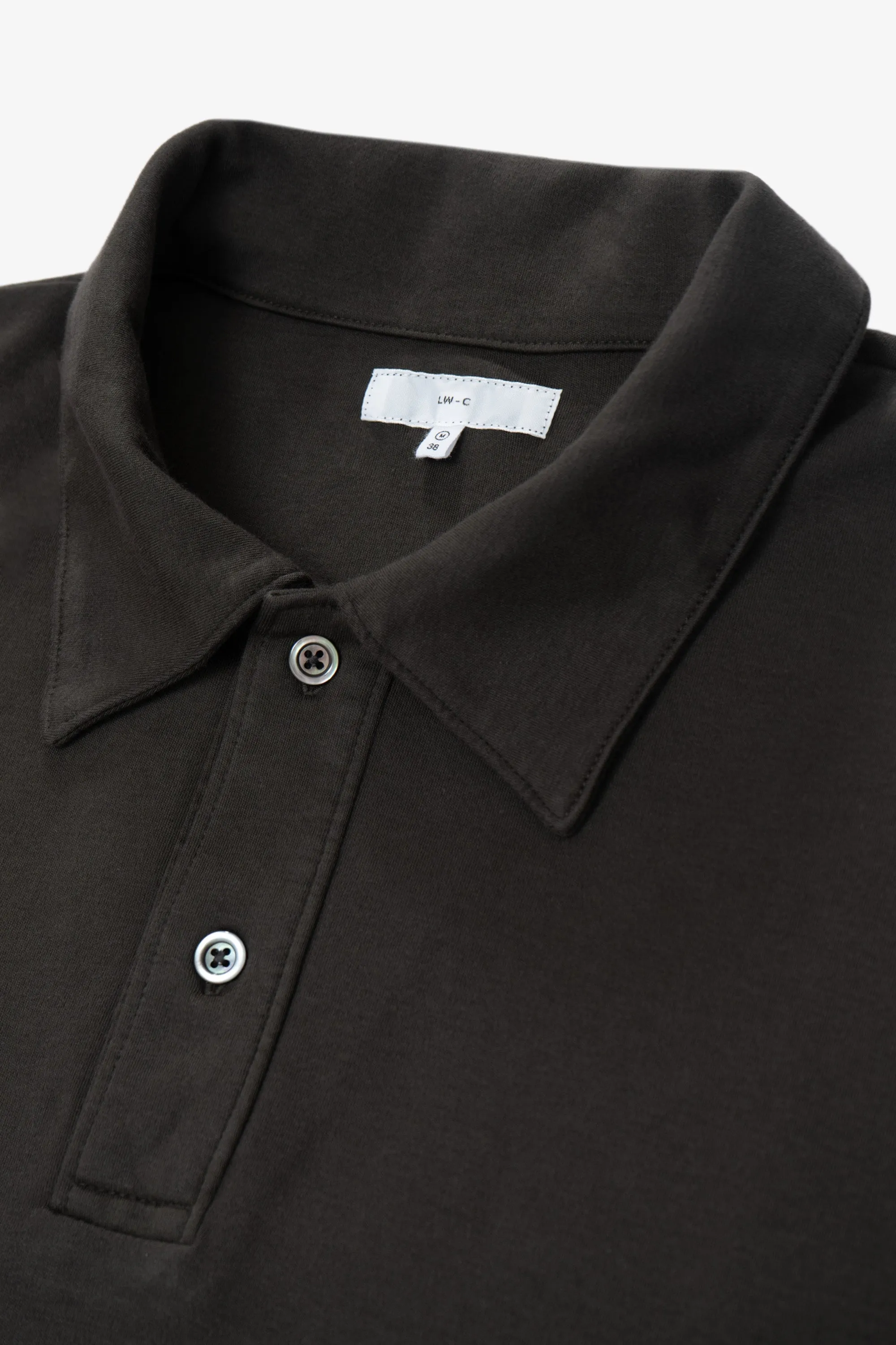 INTERLOCK TWO BUTTON POLO - FLINT sold by Lady White Co. product image thumbnail 2