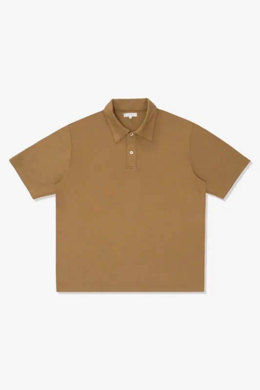 INTERLOCK TWO BUTTON POLO - CASHEW made by Lady White Co.