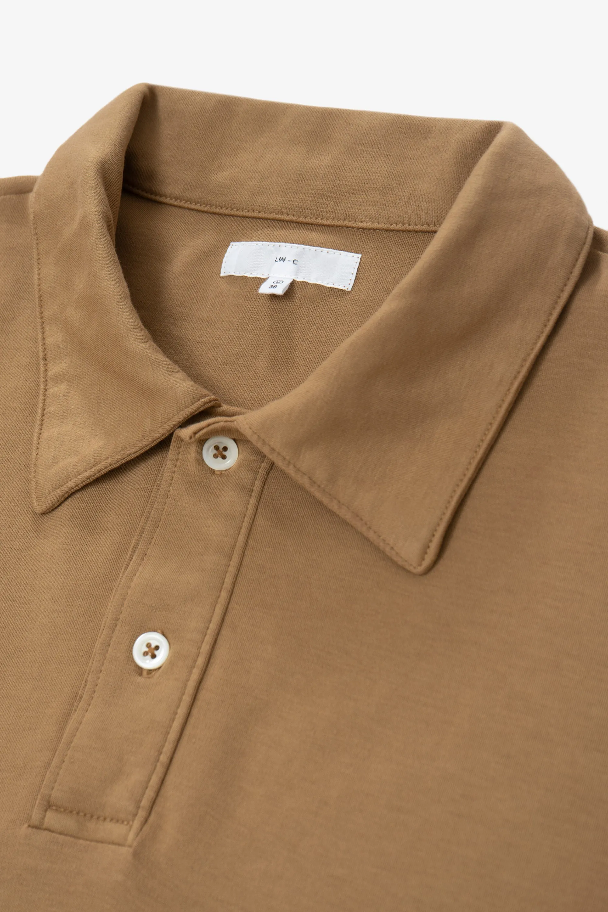 INTERLOCK TWO BUTTON POLO - CASHEW sold by Lady White Co. product image thumbnail 2