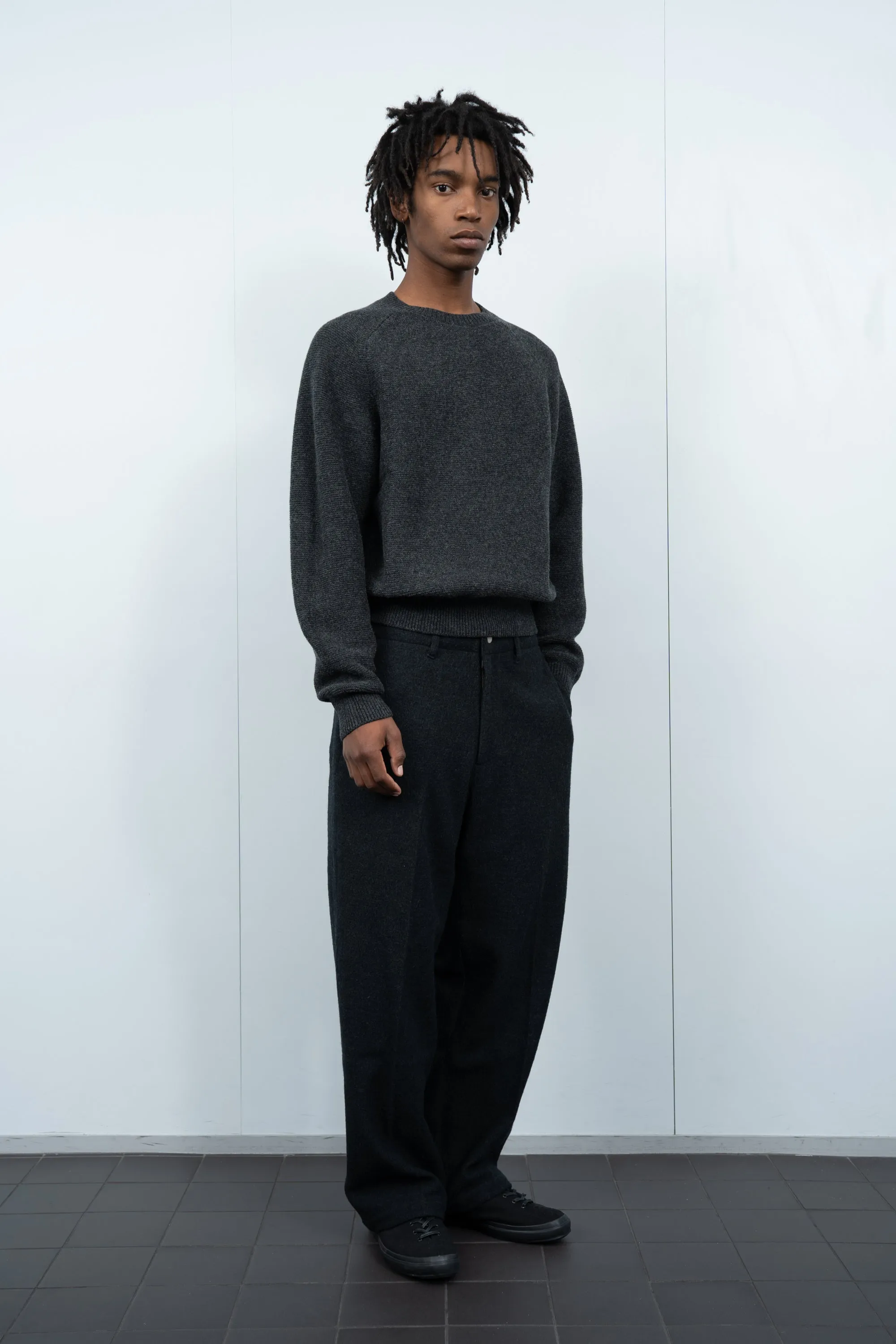 RAGLAN LINK SWEATER - CHARCOAL sold by Lady White Co. product image thumbnail 2
