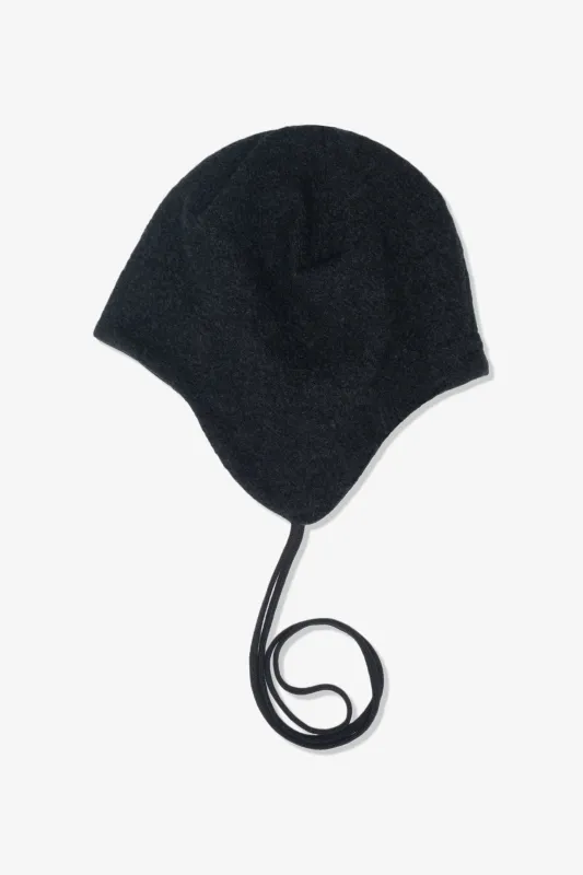 EAR FLAP CAP - CHARCOAL made by Lady White Co.