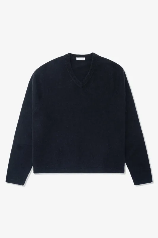 WOOL V-NECK SWEATER - DEEP NAVY made by Lady White Co.