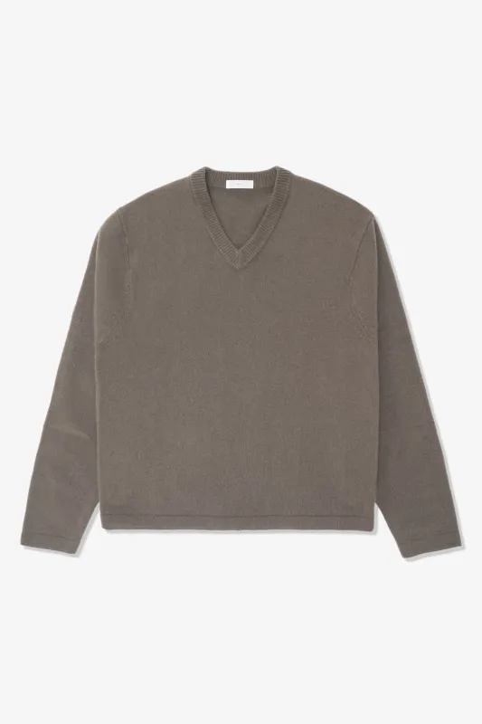 WOOL V-NECK SWEATER - CLAY made by Lady White Co.