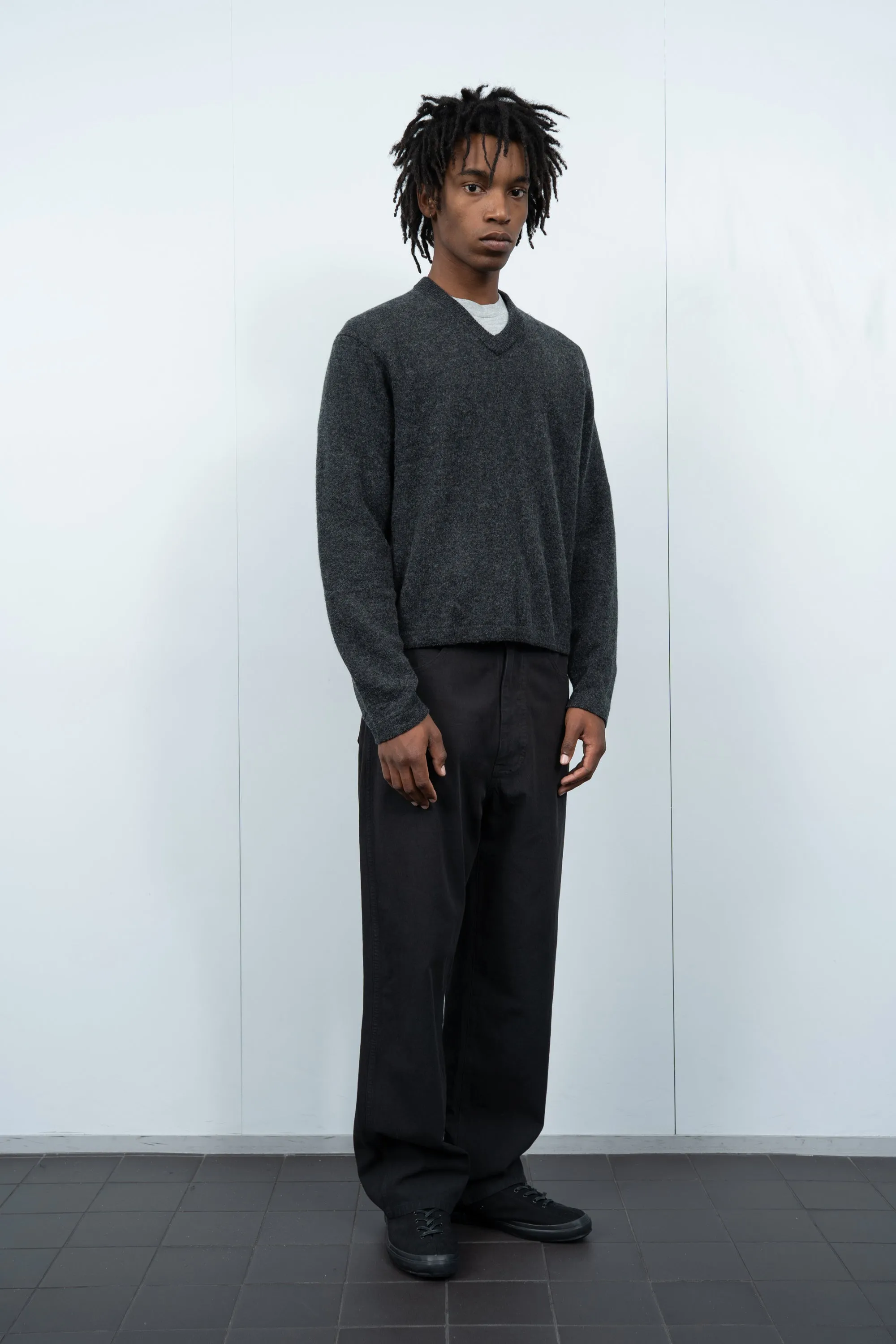 WOOL V-NECK SWEATER - CHARCOAL sold by Lady White Co. product image thumbnail 2