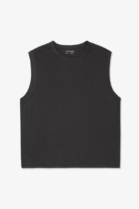 SHEER GAUZE SLEEVELESS T-SHIRT - FLINT made by Lady White Co.