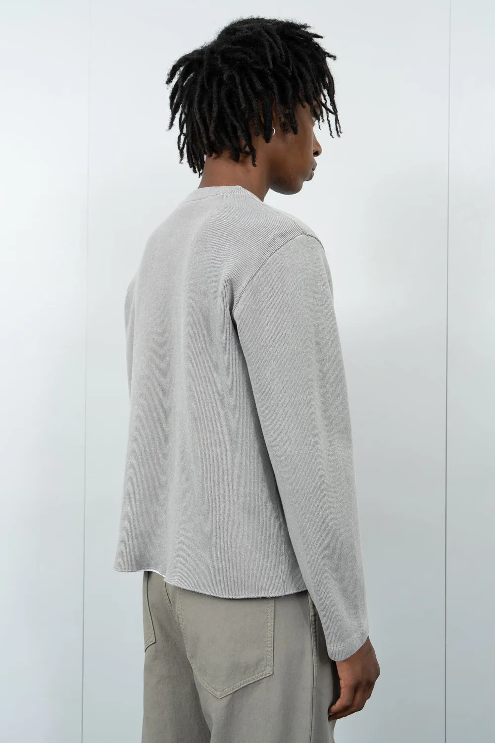 CROPPED V-NECK SWEATER - PIGMENT CHALK sold by Lady White Co. product image thumbnail 4