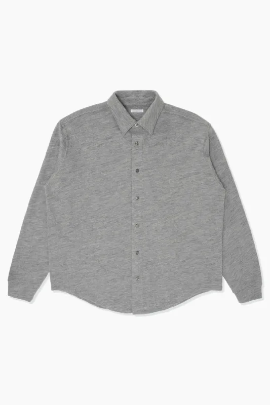 CRATER WOOL BUTTON UP - HEATHER GREY made by Lady White Co.