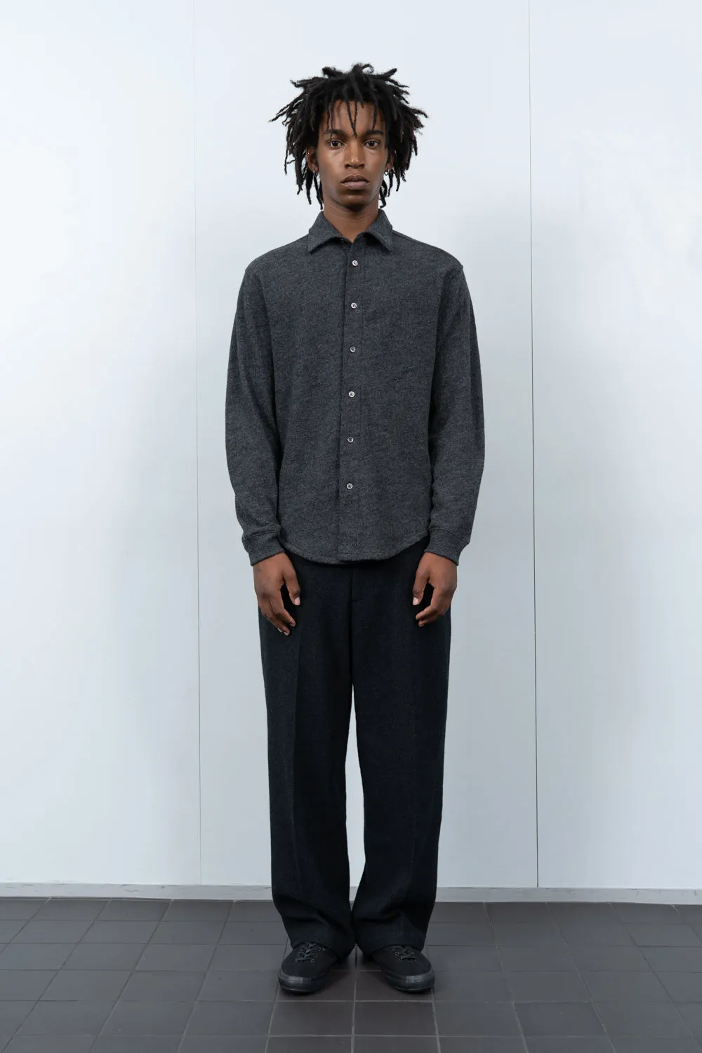 CRATER WOOL BUTTON UP - CHARCOAL sold by Lady White Co. product image thumbnail 2