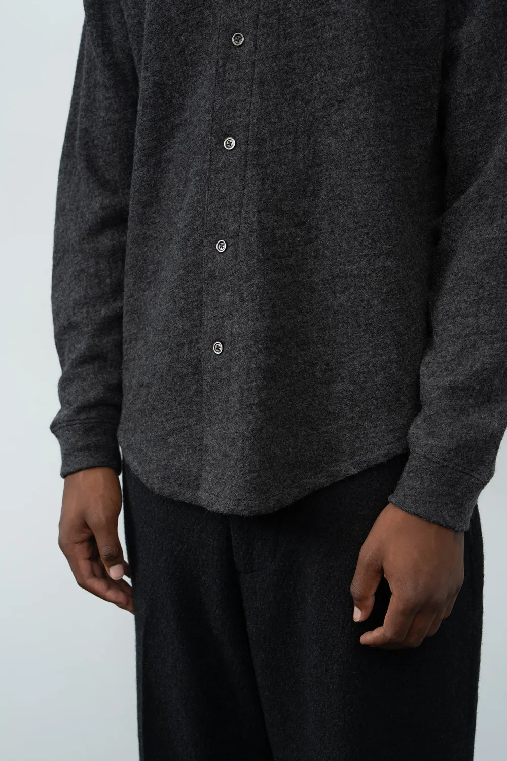 CRATER WOOL BUTTON UP - CHARCOAL sold by Lady White Co. product image thumbnail 4