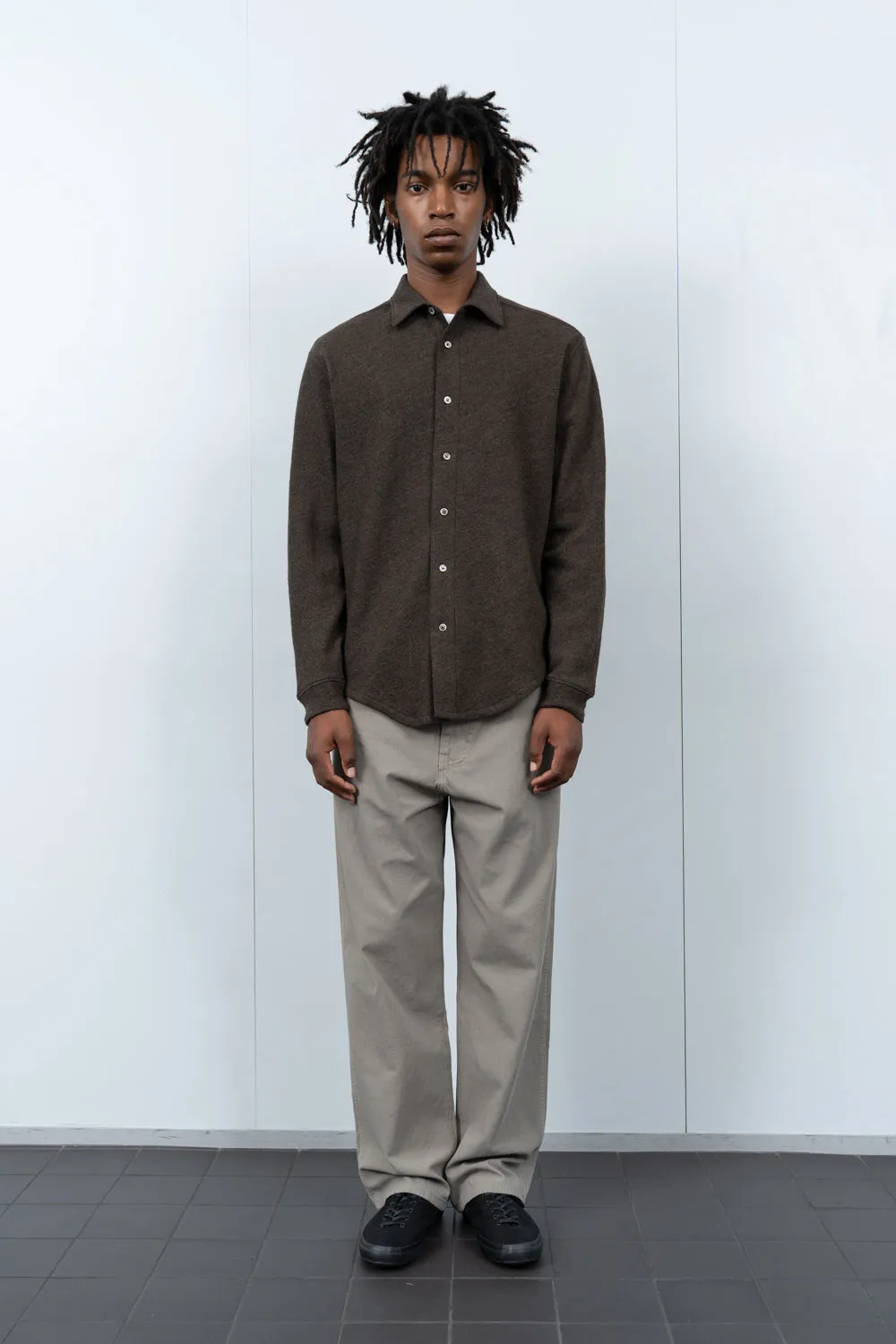 CRATER WOOL BUTTON UP - BROWN sold by Lady White Co. product image thumbnail 2