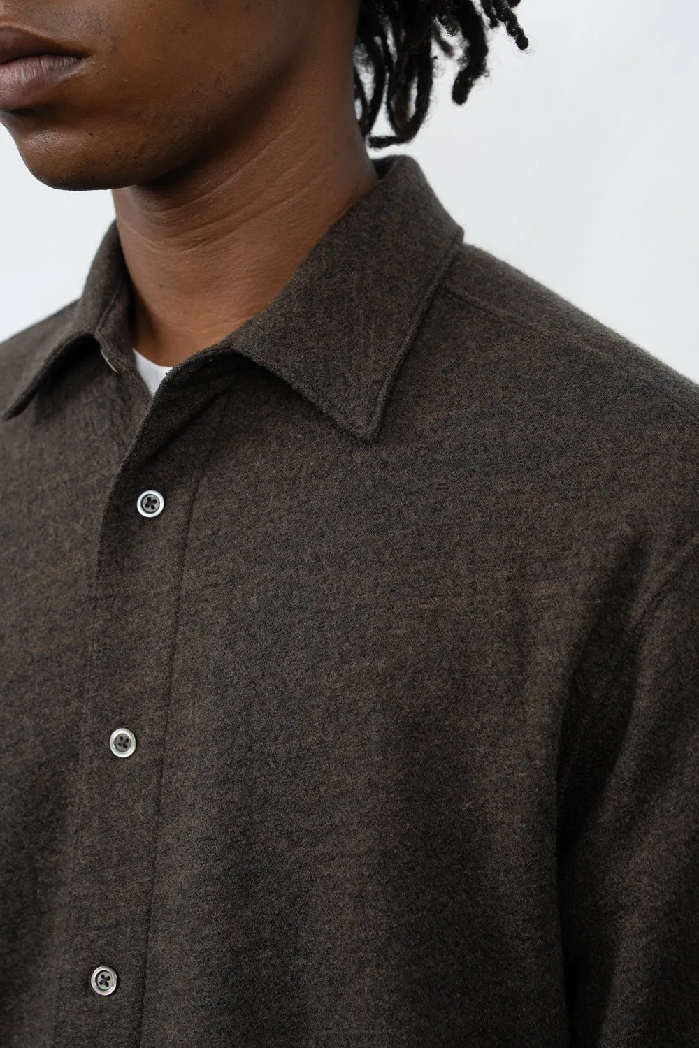 CRATER WOOL BUTTON UP - BROWN sold by Lady White Co. product image thumbnail 4