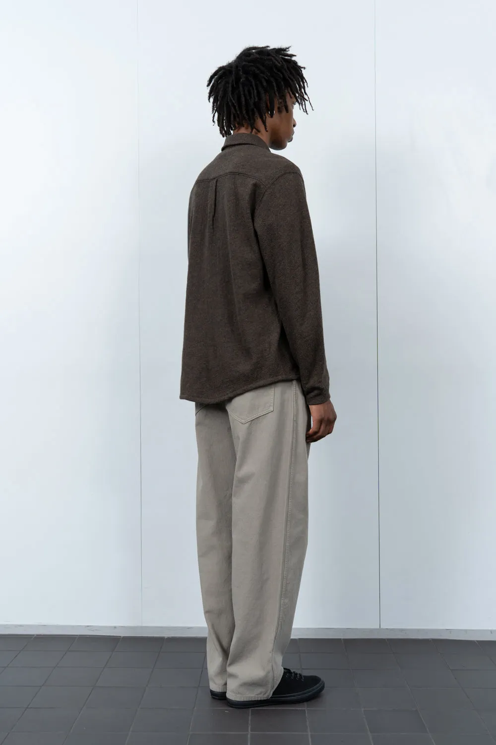CRATER WOOL BUTTON UP - BROWN sold by Lady White Co. product image thumbnail 3