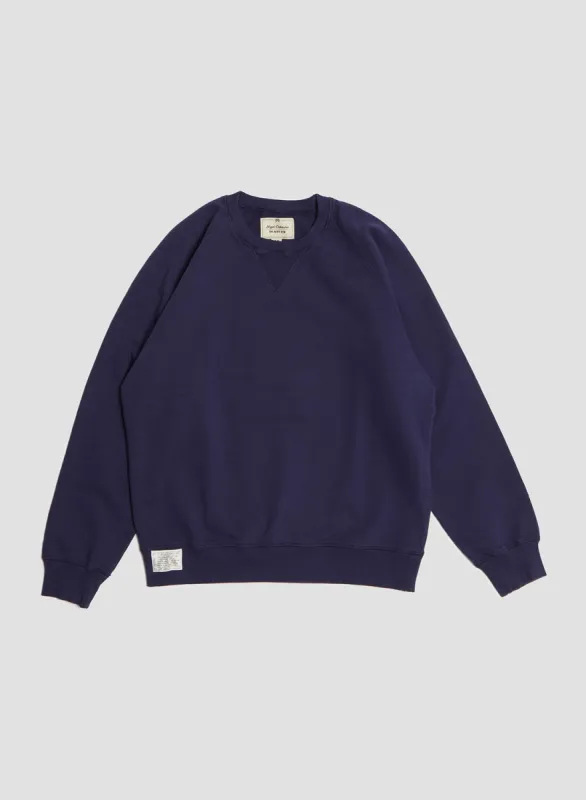 Embroidered Arrow Crew Sweatshirt in Royal Blue sold by Nigel Cabourn