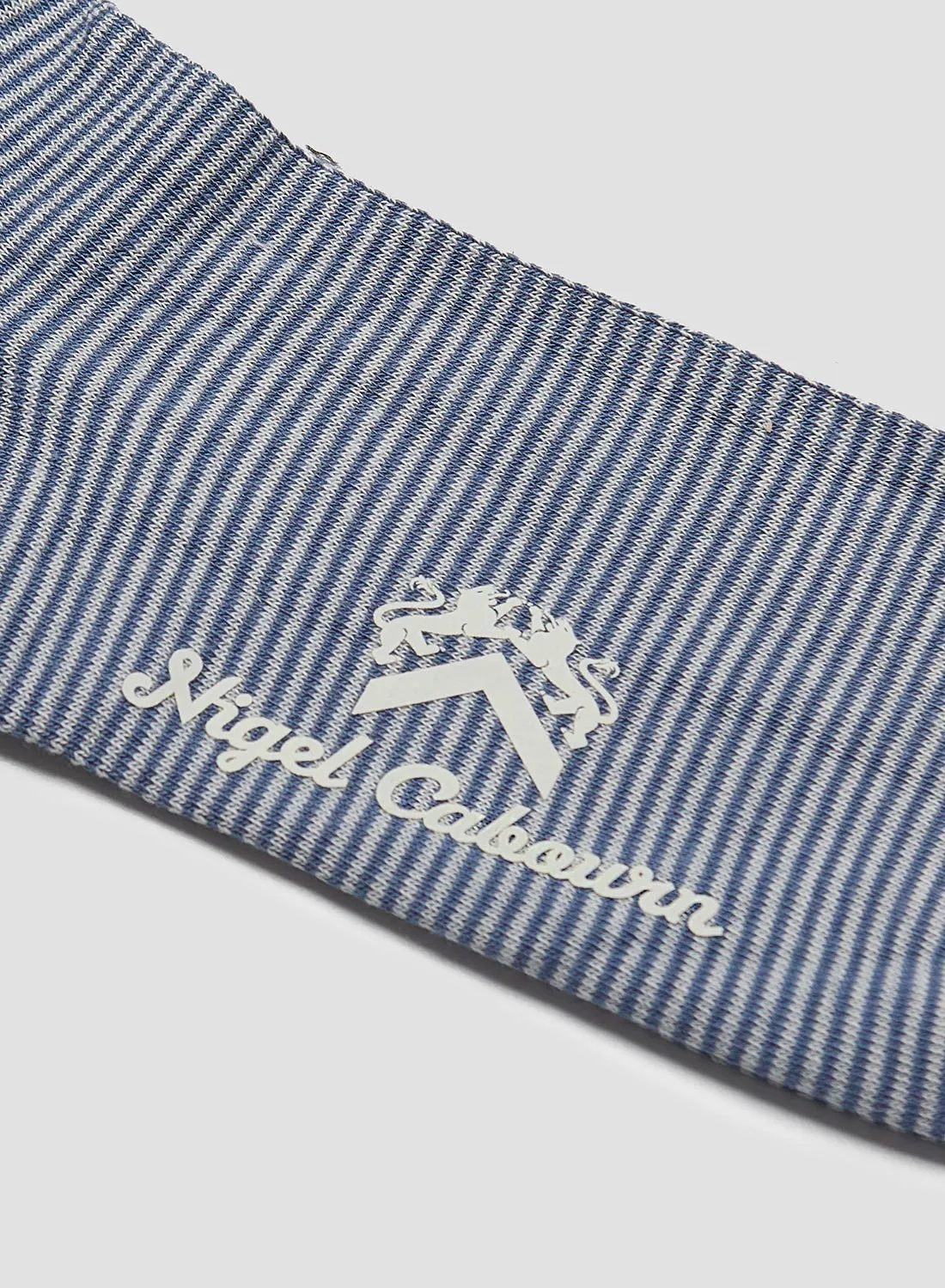 Cotton Stripe Socks in Grey/Ecru sold by Nigel Cabourn product image thumbnail 2