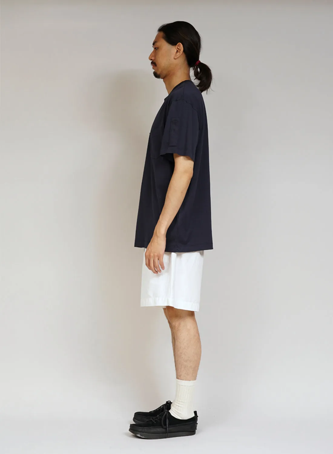 Nigel Cabourn x Sunspel Short Sleeve Pocket T-Shirt in Navy sold by Nigel Cabourn product image thumbnail 4
