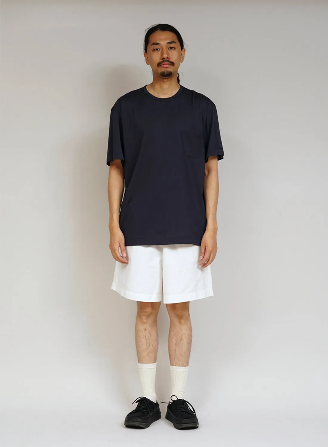 Nigel Cabourn x Sunspel Short Sleeve Pocket T-Shirt in Navy sold by Nigel Cabourn product image thumbnail 3