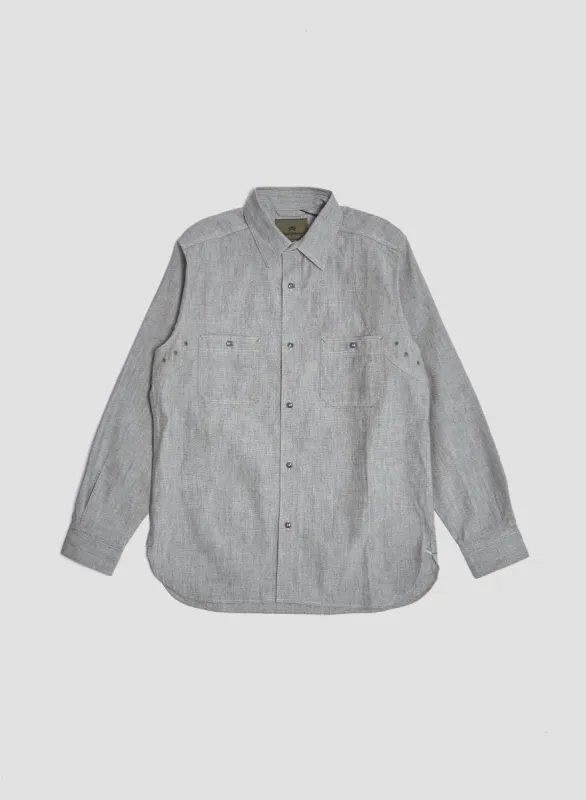 New Medical Shirt Salt & Pepper in Light Grey made by Nigel Cabourn