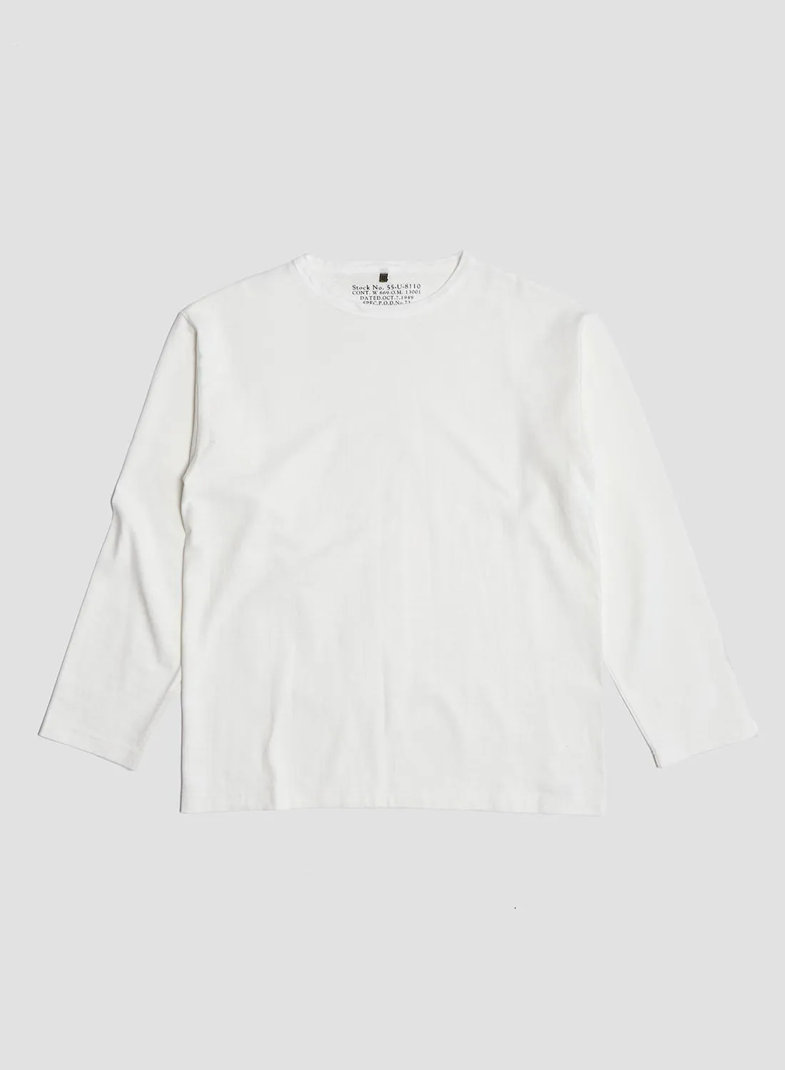 9.5oz 40's USMC Long Sleeve Shirt in Off-White sold by Nigel Cabourn