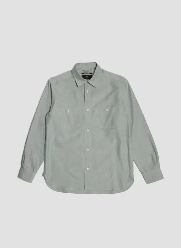 Utility Oxford Work Shirt in Green sold by Nigel Cabourn