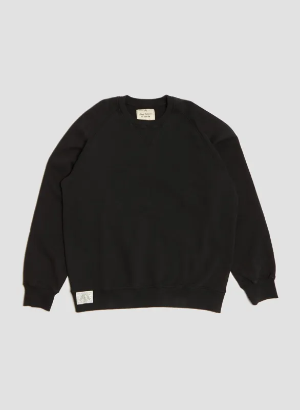 Embroidered Arrow Crew Sweatshirt in Black sold by Nigel Cabourn