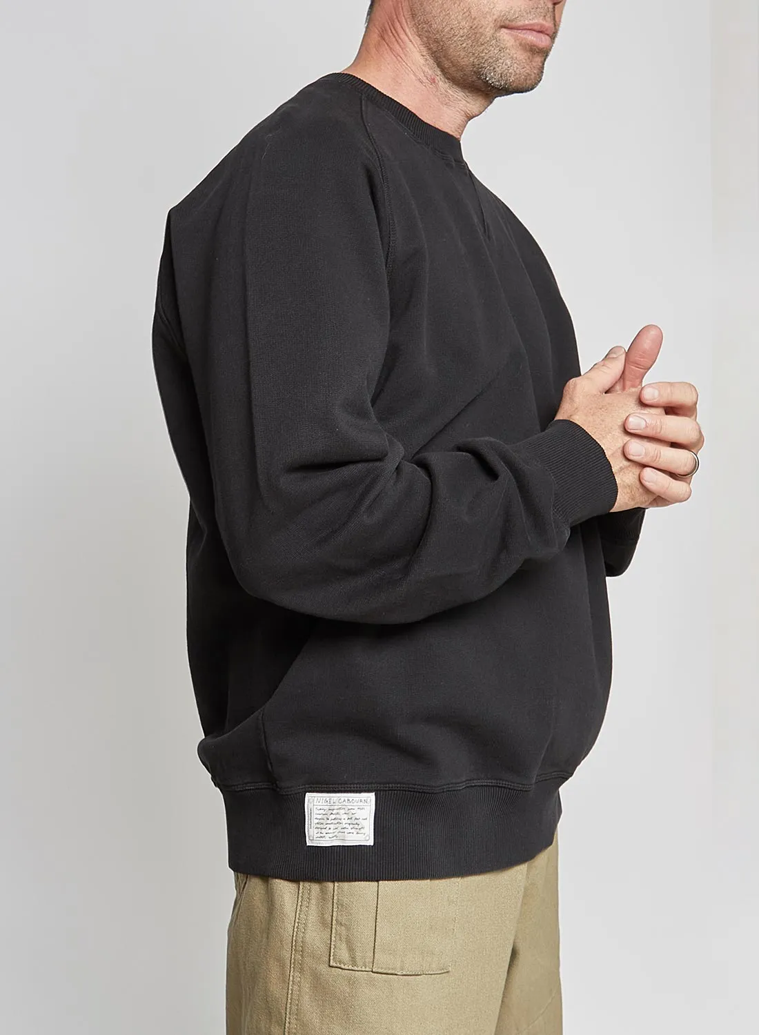 Embroidered Arrow Crew Sweatshirt in Black sold by Nigel Cabourn product image thumbnail 2