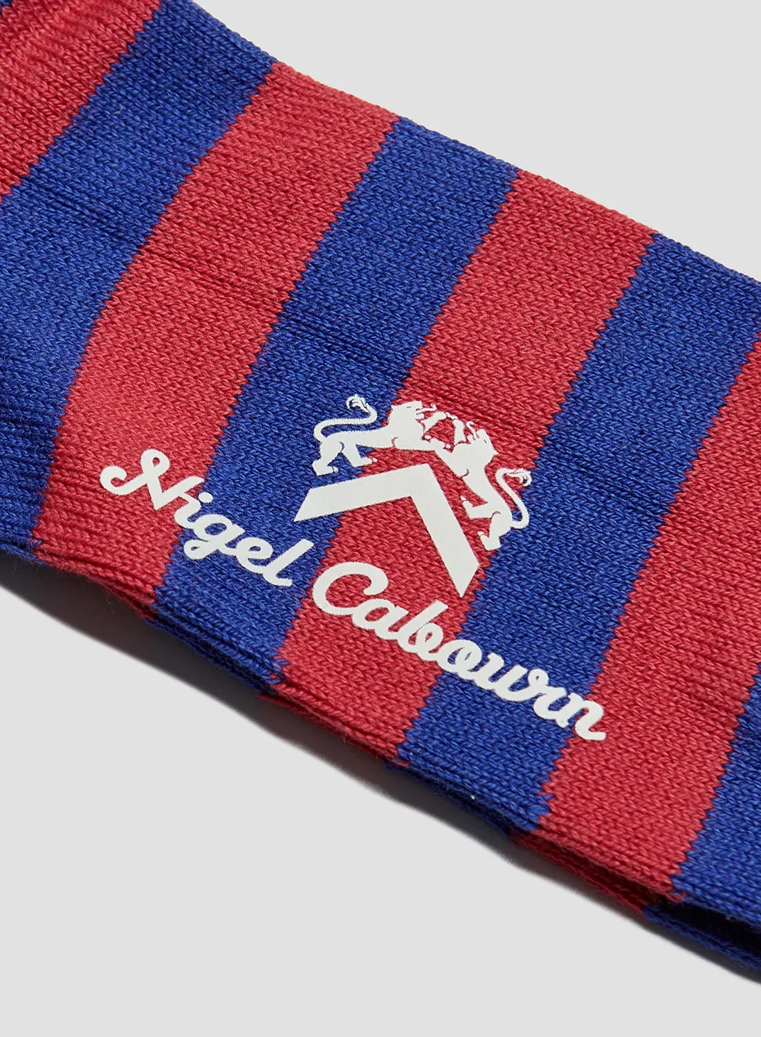 Cotton Stripe Socks in Red/Blue sold by Nigel Cabourn product image thumbnail 2