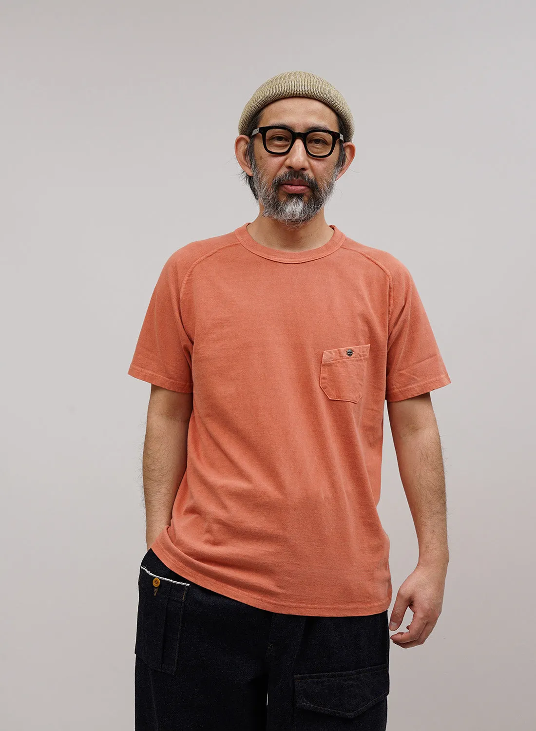 5.6oz Basic T-Shirt Pigment in Orange sold by Nigel Cabourn product image thumbnail 2