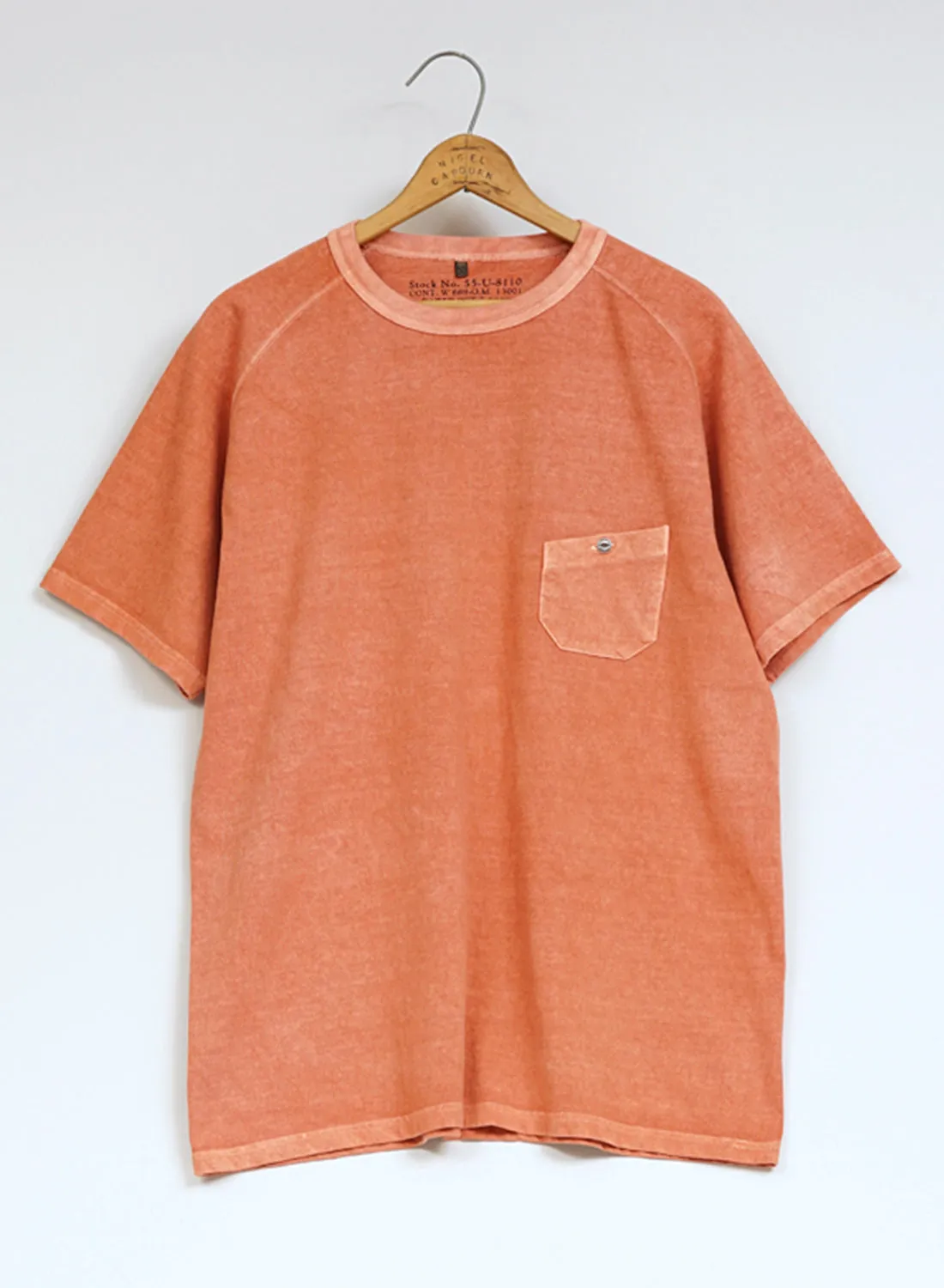 5.6oz Basic T-Shirt Pigment in Orange sold by Nigel Cabourn