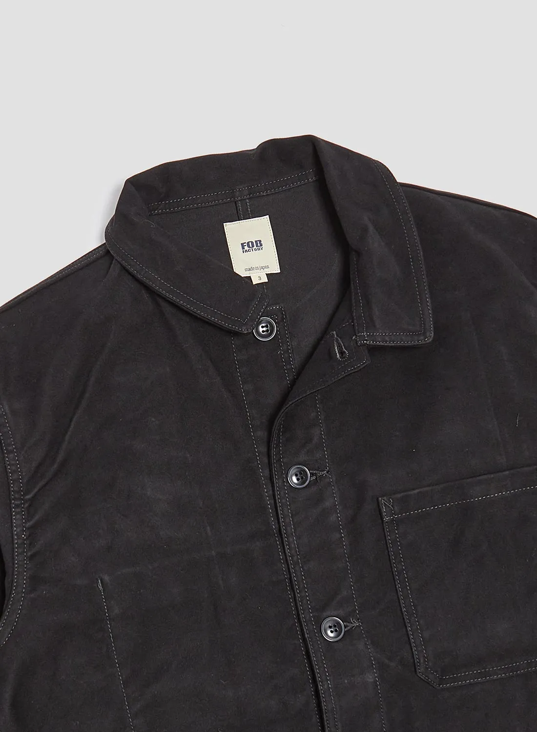 FOB Factory French Moleskin Jacket Black sold by Nigel Cabourn product image thumbnail 2